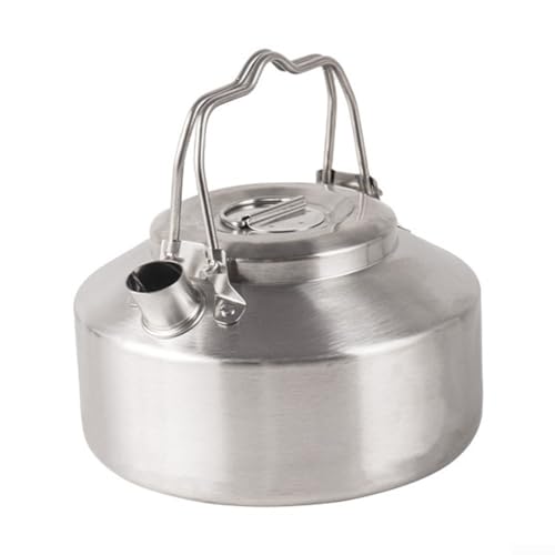 Bouilloire sifflante de camping avec poignée pliable pour cuisinière à gaz, , camping, vacances, bouilloire portable de 1 l