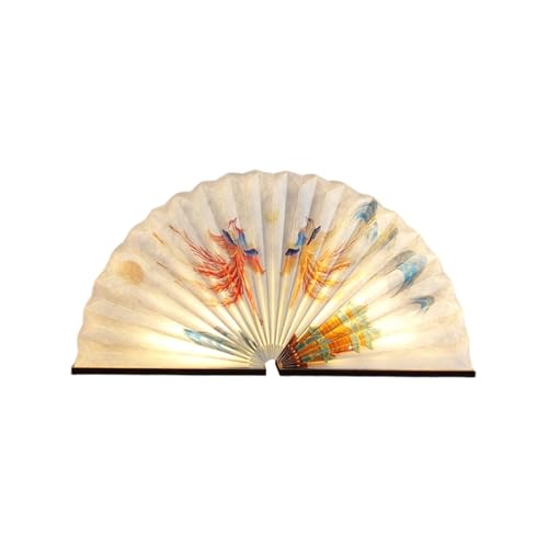 Image of Ingenious Folding Fan Lamp Multifunctional Ornament with Colour Changing Light
