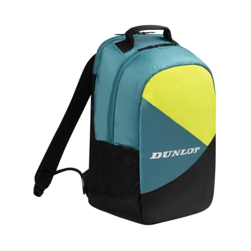Dunlop Sports SX Club Tennis Bag, Black/Yellow/Teal - Backpack