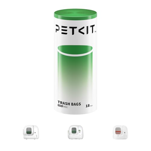 PETKIT Replacement Trash Bag Waste Bag for PuraMax 2/PUROBOT Max Pro Automatic Cat Litter Box-1 Roll(18 count))
