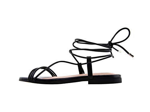 The Drop Women's Samantha Flat Strappy Lace-up Sandal3