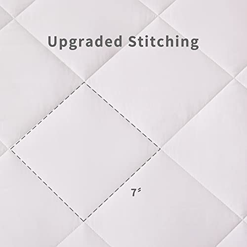 Sunstyle Home Queen/Full Comforter Set Lightweight Ivory Quilt Set Diamond Pattern All Season 3 Pieces (1 Quilt, 2 Pillow Shams) #TOP4