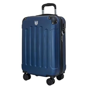 UTTAM 20 Inch Lightweight Travel Cabin Bag - Carry On Suitcase, ABS, Water Resistant & Safe Locking System - Easyjet Overhead Compliant (56x23x38cm) (Blue)