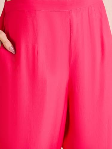 Image of INDO ERA Women's Silk Blend Embroidered Straight Kurta Pant with Dupatta