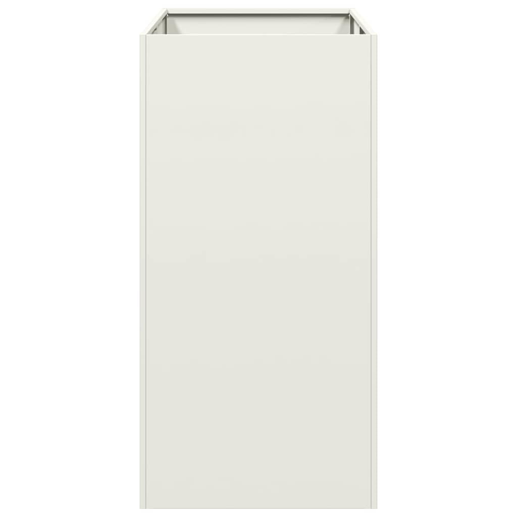 Donica na rośliny, biała, ze stali walcowanej na zimno, 40 x 80 x 80 cm, z otwartym dnem, stabilna skrzynka na kwiaty, na balkon, do ogrodu, na taras, uniwersalna podwyższona grządka do warzyw, ziół
