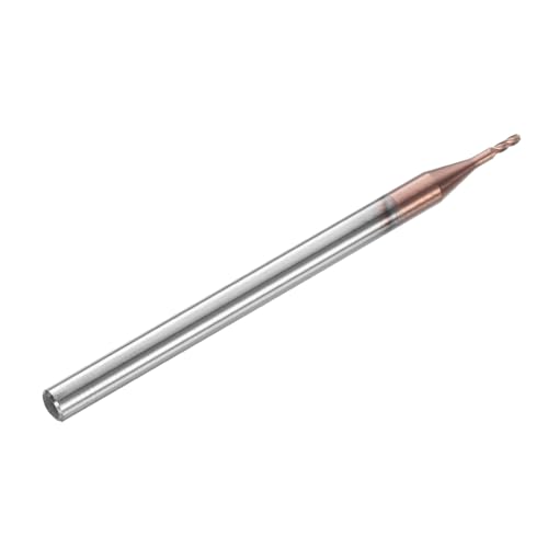 Image of HARFINGTON Ball Nose End Mill 4 Flute 0.039 inch Diameter 1 /8 inch Shank Tungsten Carbide Uncoated Spiral CNC Router Bits 0.117 inch Cutting Length Single End Ball for Carving Engraving Grinding