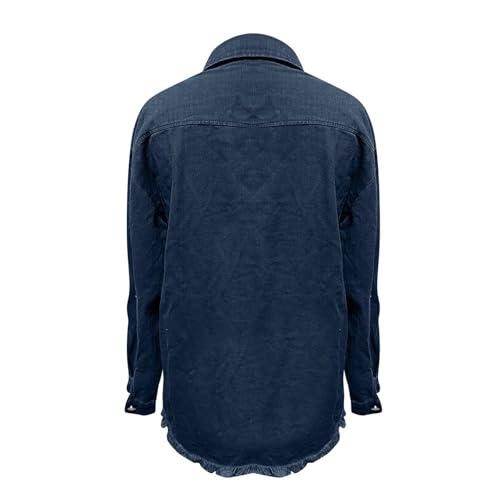 Aryapyper Denim Jacket for Women Lightweight Button Down Long Jean Jacket Casual Boyfriend Distresse Jacket Coats3