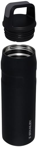 Stanley IceFlow Cap and Carry Water Bottle 24 oz | Wide Mouth Twist Lid | Lightweight and Leakproof for Travel and Sports | Insulated Stainless Steel | BPA-Free | Black Glimmer image 3
