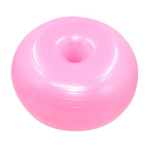 Hemobllo 1 Pieza Bola a Prueba de hogar Balance Inflable melodía Pilates Pelota de Pelota Auxiliar de Yoga Bola de PVC Rosa