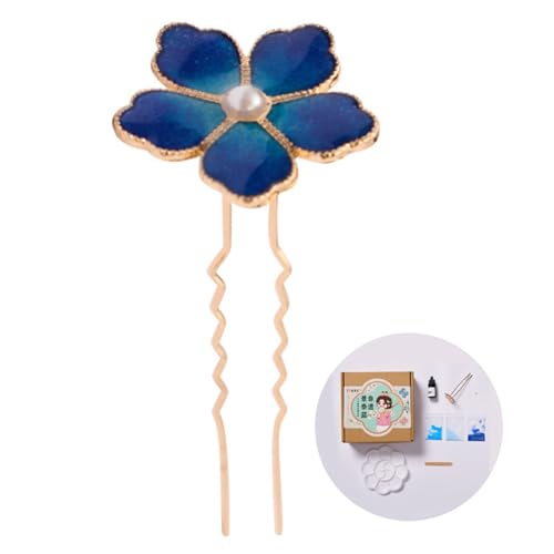 花のヘアピンヘアスティックジュエリーペイント中国の伝統的な装飾的なヘアピン女性のための装飾的なヘアピン