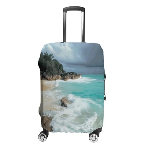 Travel Luggage Cover Elastic Suitcase Cover Serene Coastal Luggage Covers Luggages Protector Covers for Travel Anti-Scratch Luggages Decorative Cover for Adult L