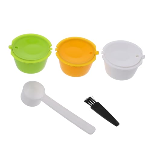 OSALADI 3pcs Reusable Coffee Capsule Filter Cups Tamper Tool for and Design for Efficient Brewing and Easy Cleanup