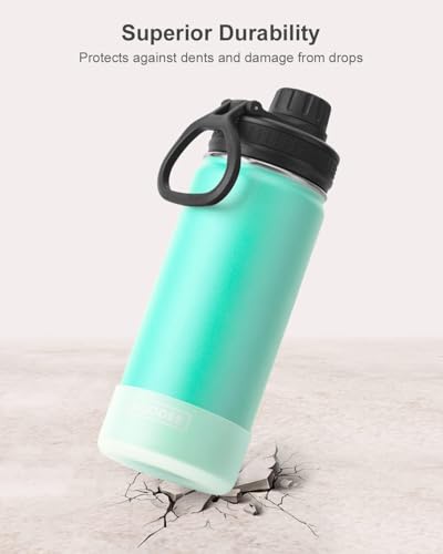 Image of koodee Water Bottle for School-16 oz Stainless Steel Triple Wall Vacuum Insulated Water Bottle for Girls, Wide Mouth Bottle with Leakproof Spout Lid (Teal)