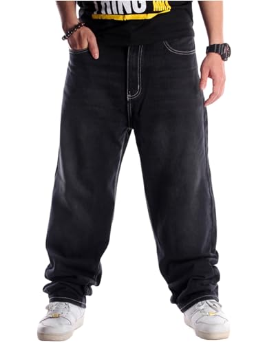 Men Baggy Jeans Y2k Grunge Skater Pants Relaxed Fit Skateboard Jeans Hip Hop Dance Denim Pants Streetwear
