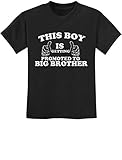 Tstars This Boy is Getting Promoted to Big Brother Sibling Boys Toddler Kids T-Shirt 2T Black
