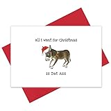 All I Want for Christmas Is Dat Ass Card for Husband, Funny Pun Christmas Card, Cute Xmas Greeting Card