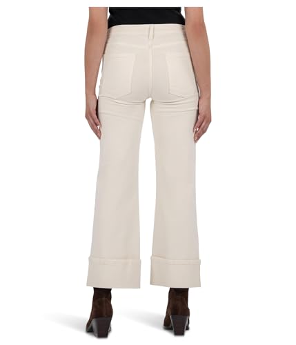 KUT from the Kloth Women's Petite Meg High Rise Fab Ab Wide Legs Roll Up Regular Hem3