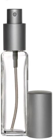 Riverrun Set of 2 Perfume Cologne Atomizer Slim Glass Bottle Matte Silver Sprayer 1 oz. 30ml (Set of 2)