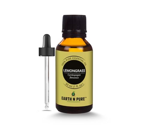 Image of Earth N Pure Lemongrass Essential Oil - Steam Distilled for Fresh Aroma, Focus & Relaxation - 100% Pure & Undiluted | 30ml