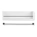 Rustic State William Wall Mount Wood Floating Shelf with Rail & Towel Bar - Photo Frame Picture Ledge Display - Spice Rack - Kitchen Bathroom Living Room Bedroom Décor - 22 Inch - White