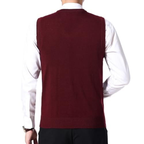 ZUEVI Men's Sweater Vest Classic V-Neck Knitted Pullover Sweaters Tops Sleeveless Relaxed Fit Knitwear Vests2