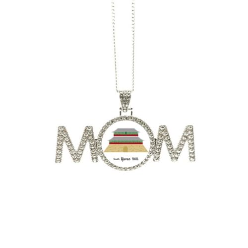Collier de voyage en Corée du Sud, cadeau de fête des mères pour maman, grand-mère, bijou d'anniversaire, M