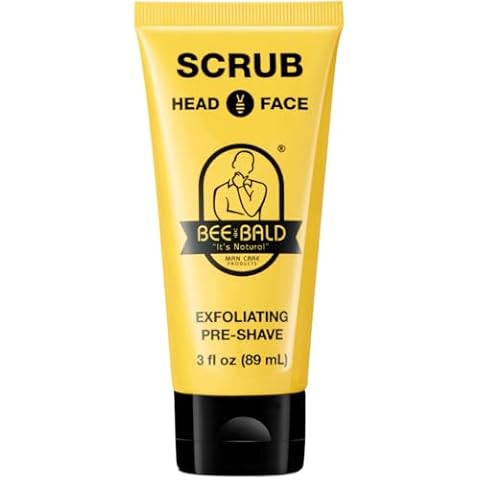 Bee Bald SCRUB Exfoliating Pre-Shave for Deep Cleans & Removing Pore Clogging Dirt, Oil & Dry Flaky Skin. Prepares Your Skin For a ‘Super Close Shave’ 3 Fl Oz Cover