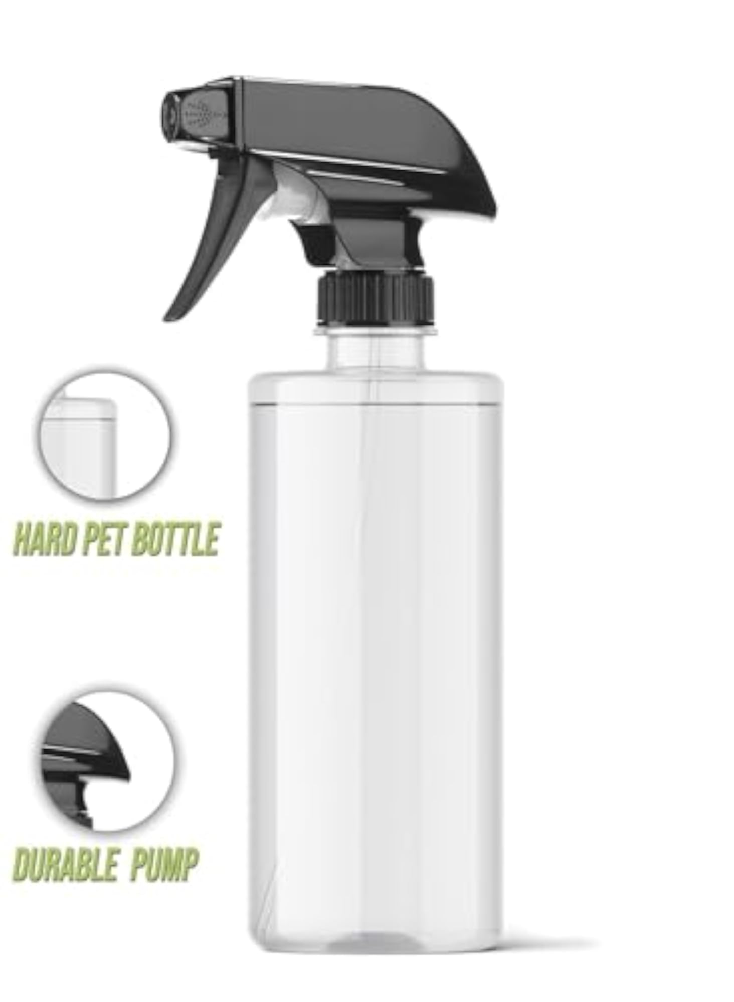 500ml Transparent Refillable Fine Mist Pump, Pack of 2