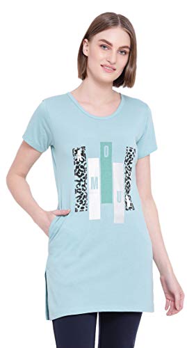 Image of In Love Women's Printed Cotton Plus Size Longline T-Shirt Half Sleeve with Pockets Pack of 2