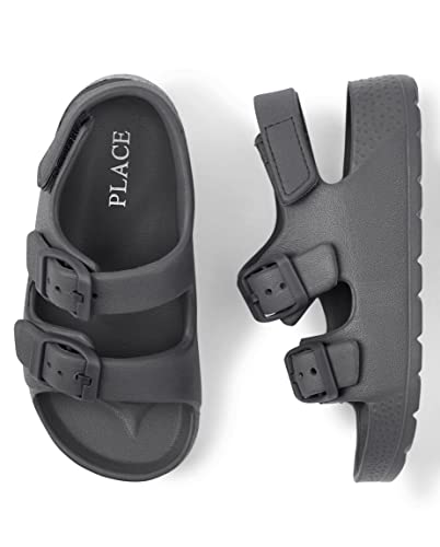 The Children's Place Toddler Boys Buckle Slides With Backstrap Sandal, Grey, 9 #TOP2