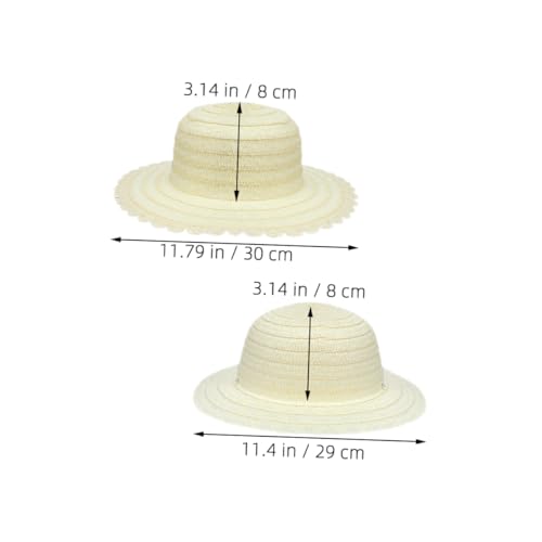 4pcs White Straw Hats: for Kids DIY Crafts Creative Painting Caps for Boys Girls Sun Protection for Summer Beach Farm Activities2