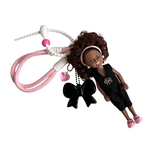 Llavero de chica negra ideal para mochilas escolares y viajes de ocio