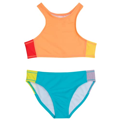 Image of SwimZip Girls' Halter Top and Bikini Bottom 2 Piece Set UPF 50+ Sun Protection