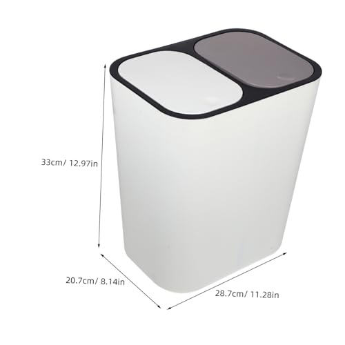 VICASKY bote de basura con 2 compartimentos beige miniatura 2