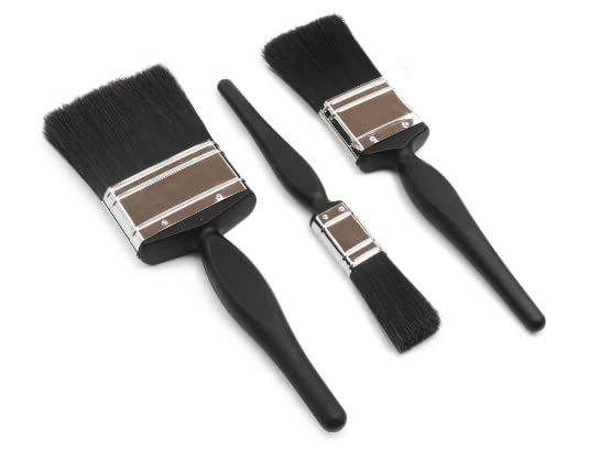 JKG® 3 PACK PAINT BRUSH SET - Furniture Paint Brushes | Perfect for Wood, Acrylic, Varnish, Decorating, Shed, Fence | Small Paint Brushes Set, Home Improvement, Emulsion, Timber [Size: 1", 1.5", 2"]