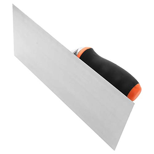 2 PCS Finishing Trowel Masonry 11”x 4-3/4”Trowel Concrete Tool Stainless Steel Plastering Trowel with Soft Grip Handle, Trowel Garden Tool for Tile, Brick, Concrete, Plaster