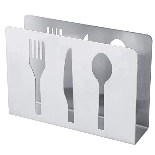 QANYEGN Stainless Steel Napkin Holder, Silver Table Napkin Dispenser, Modern Style Paper Towel Storage Rack, Suitable for Bar, Kitchen, Restaurant
