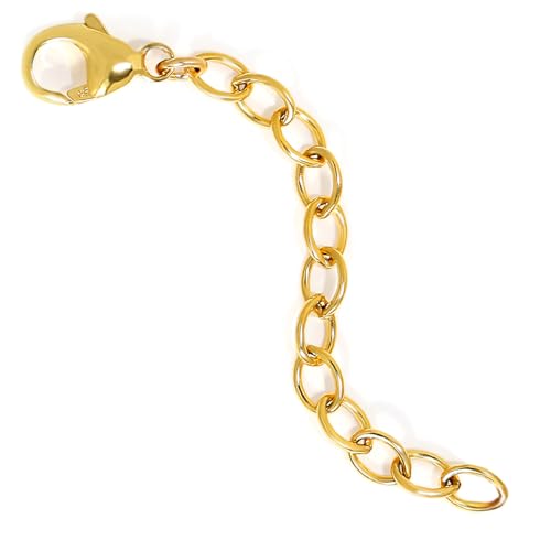 Necklace Bracelet Extender for Women Men - 14K Gold Filled or Solid 925 Sterling Silver Extension, Medium Size Jewelry Chain Durable Strong Removable 2