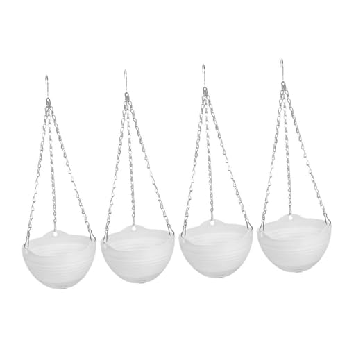 CMQTHINGS Macetas Macetas Colgantes de PVC con Drenaje for Uso en Interiores y Exteriores Decoración del hogar