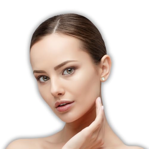 14K Solid Gold Lab Grown Moissanite Bezel Stud Earrings for Women | Round, Emerald, Cushion, Oval, Heart & Pear Cuts | Push Back & Screw Back | Hypoallergenic | Made in USA | Gift for Her4