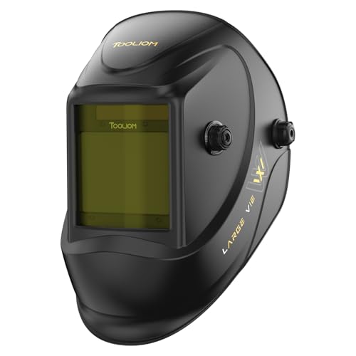 Image of TOOLIOM Large Viewing Welding Helmet True Color Auto Darkening 1/1/1/1 3.94"x 3.27" Welding Mask with Weld/Grind/Cut Mode for TIG MIG Stick