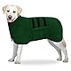 BASVII Hundebademantel aus Mikrofaser, Bademantel Hund Extra SaugfäHig und Schnell Trocknendes mit Klettverschluss und Verstellbarem Schrumpfband, für Große Mittel und Kleine Hunde