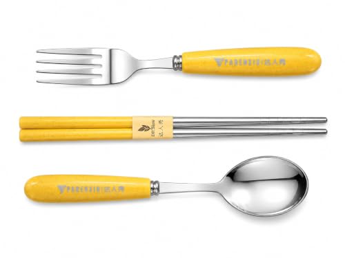 Image of Stainless Steel Cutlery Set, 3-Piece | Spoon, Fork, Chopsticks