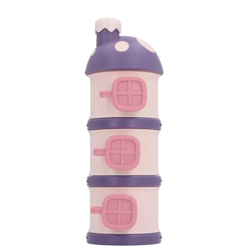 ZLXCAOB Soporte multicapa para fórmula, dispensador portátil de leche en polvo para bebé, no se derrama, apilable, color morado
