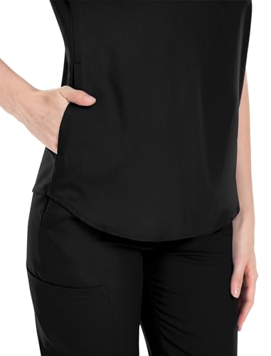 Women's Nurse Scrubs Set with Multi Pocket - Stretch Top & Pants for Workwear