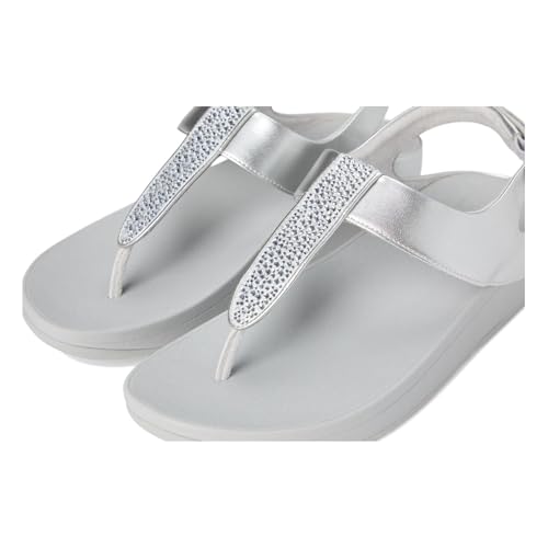 Image of FitFlop Womens Fino Crystal-Mix T-Strap Sandal