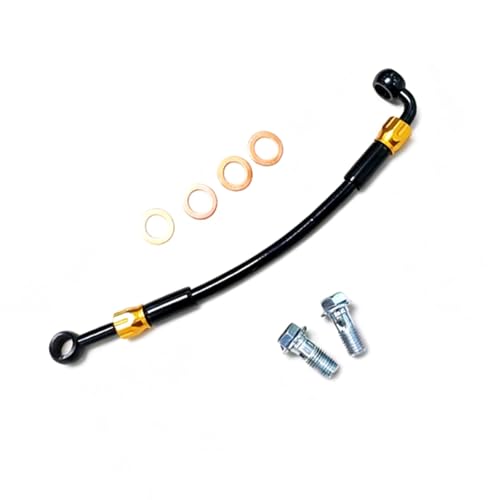 Durite frein tressée acier inox moto 280cm, finitions haute résistance