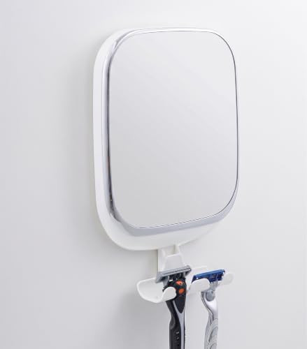 Image of TAILI Shower Mirror Fogless for Shaving with Suction Cup - Fog Free Shower Mirror, Shatterproof & Waterproof, No-Drilling Removable Wall Mounted for Bathroom, White