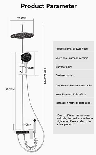 Ensemble de douche de salle de bain avec pomme de douche mate effet pluie - 4