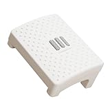 healvian ローラー付きマッサージ機能搭載コンパクト足置き台 軽量耐久設計 オフィス 家用多機能フットサポートツール シンプルホワイト